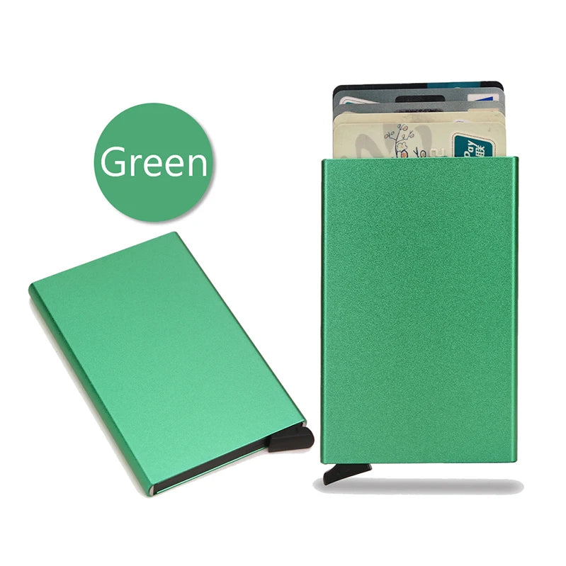 RFID Blocking Slim Metal Wallet - Minimalist Card Holder for Men & Women