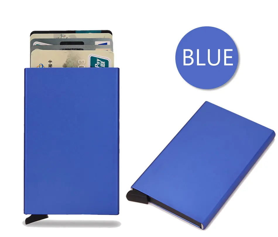 RFID Blocking Slim Metal Wallet - Minimalist Card Holder for Men & Women