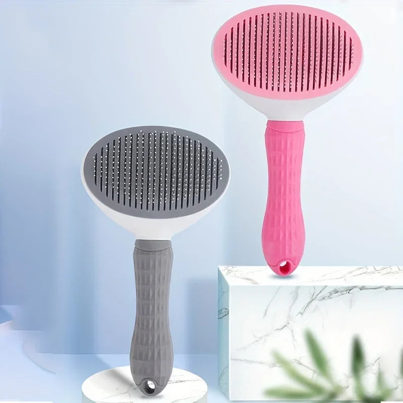 Self-Cleaning Pet Grooming Brush – One-Click Hair Removal for Dogs & Cats